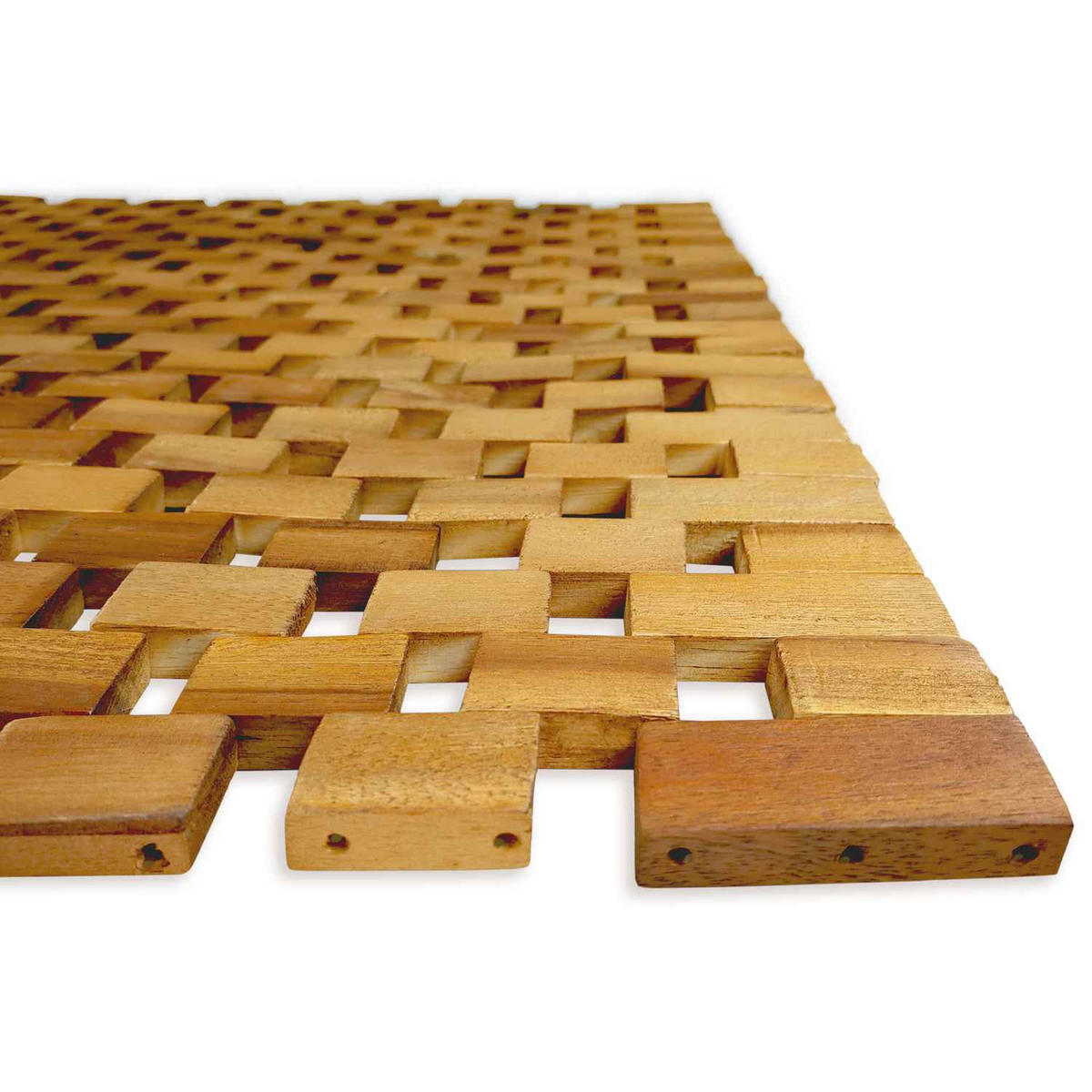 BADEMATTE AKAZIENHOLZ Duschvorleger - Naturfarben, Naturmaterialien (50/80cm) - WohnDirect