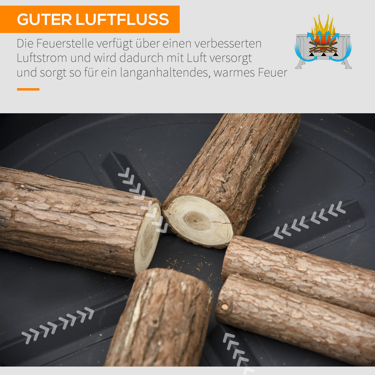 FEUERSCHALE, Eisen, Schwarz - Schwarz, Metall (66/66/66cm) - Outsunny