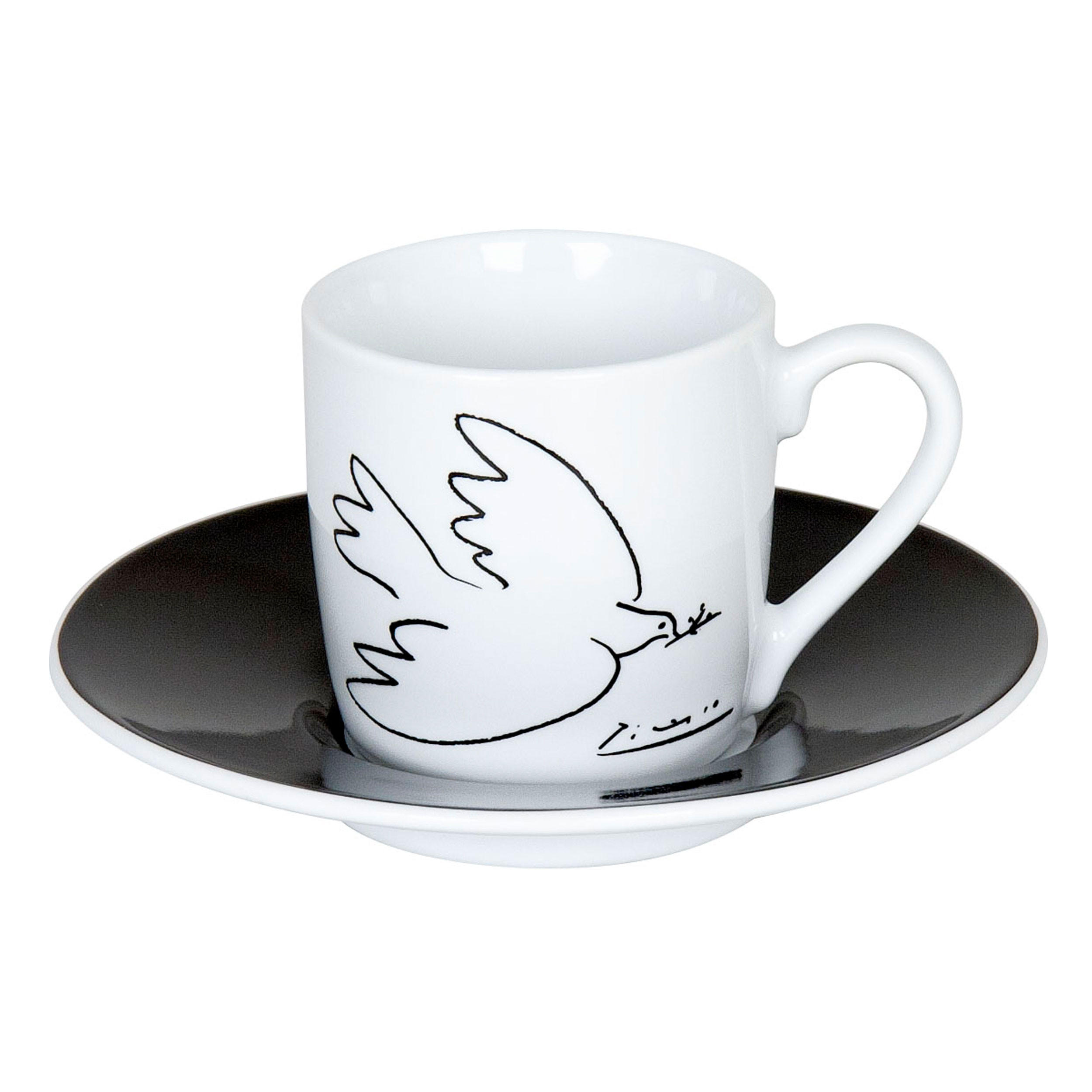 ESPRESSO SET Picasso La Colombe De La Paix, 2-tlg. - Naturfarben, Keramik (0.09L) - Könitz