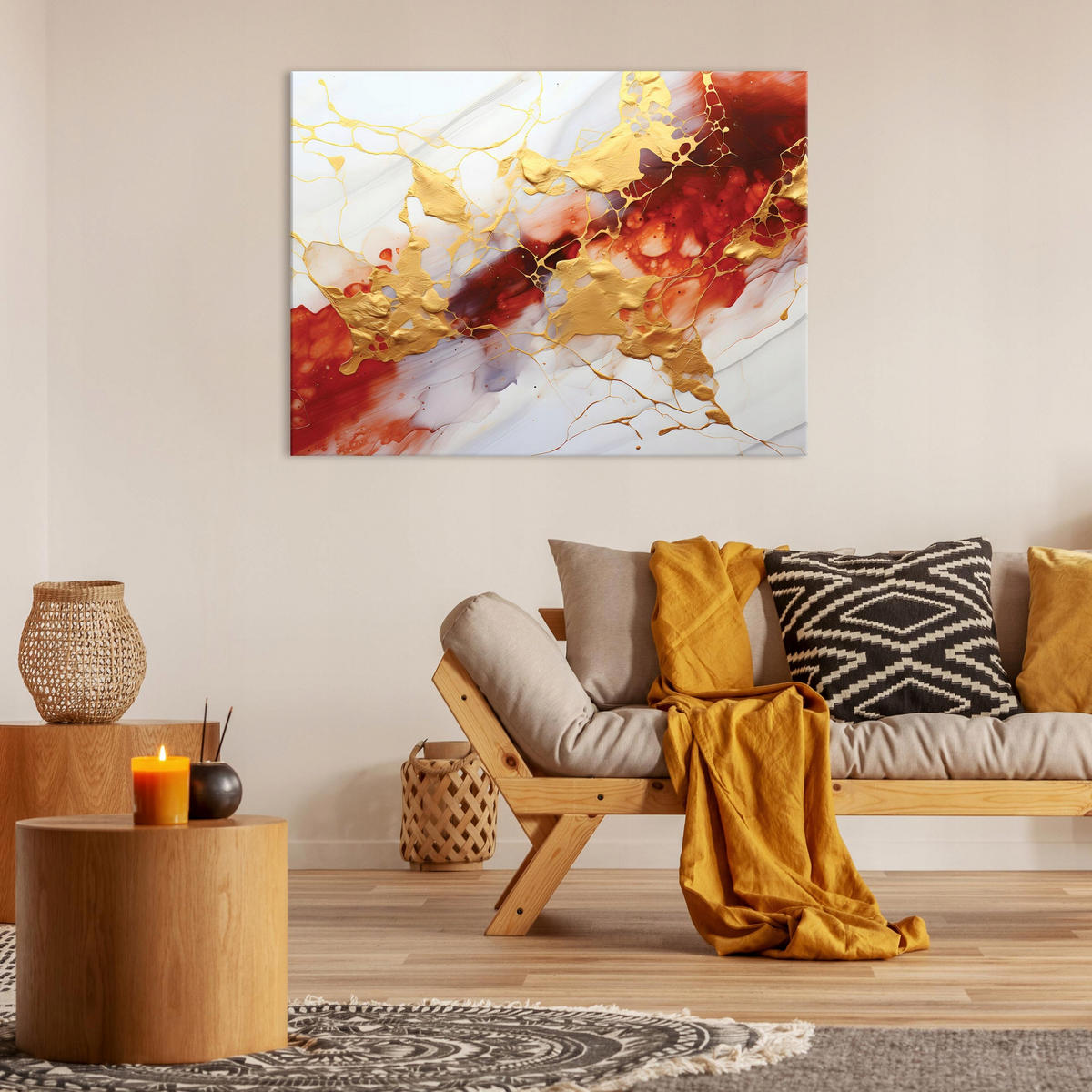 LEINWANDBILD Abstrakt Marmor 100x70 - Multicolor, Holzwerkstoff (100/70cm) - Wallarena