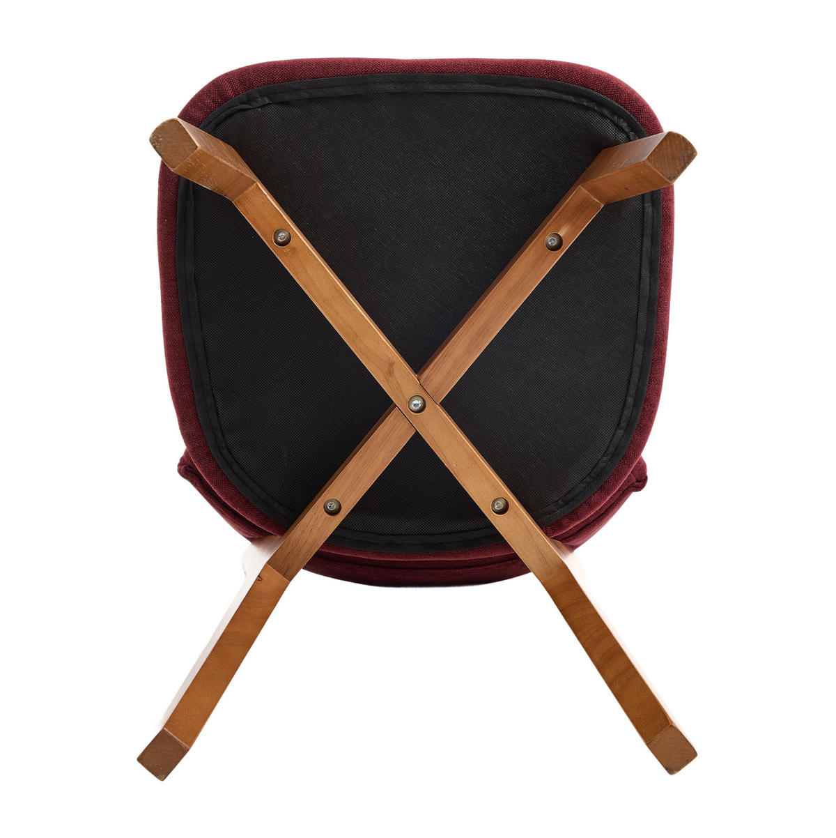 VIERFUSSSTUHL 54,5/47/77 cm weinrot aus Holz mit Stoffpolsterung - Weinrot, Holz (47/77/54.5cm) - OKWISH