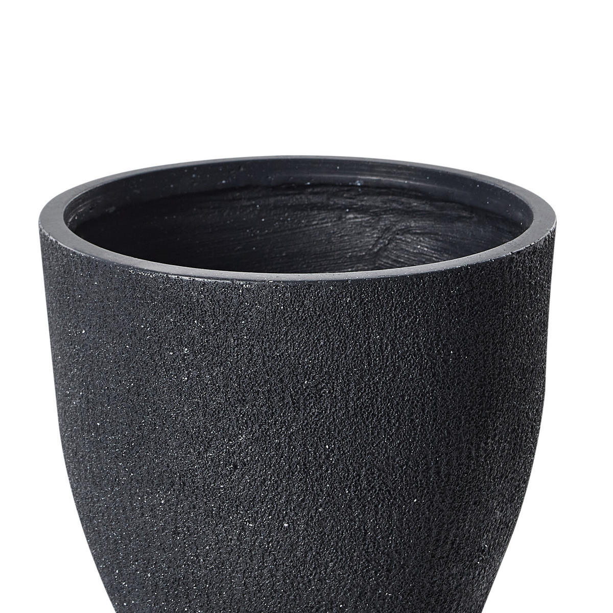 CVETLIČNI LONEC grafitno siva okrogel 55/55/53 cm Kannia - siva, naravni materiali (53cm) - Beliani