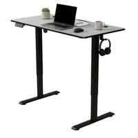 SCHREIBTISCH Office Stand schwarz 120x60 cm höhenverstellbar - Schwarz, Holz (60/120/117cm) - Juskys