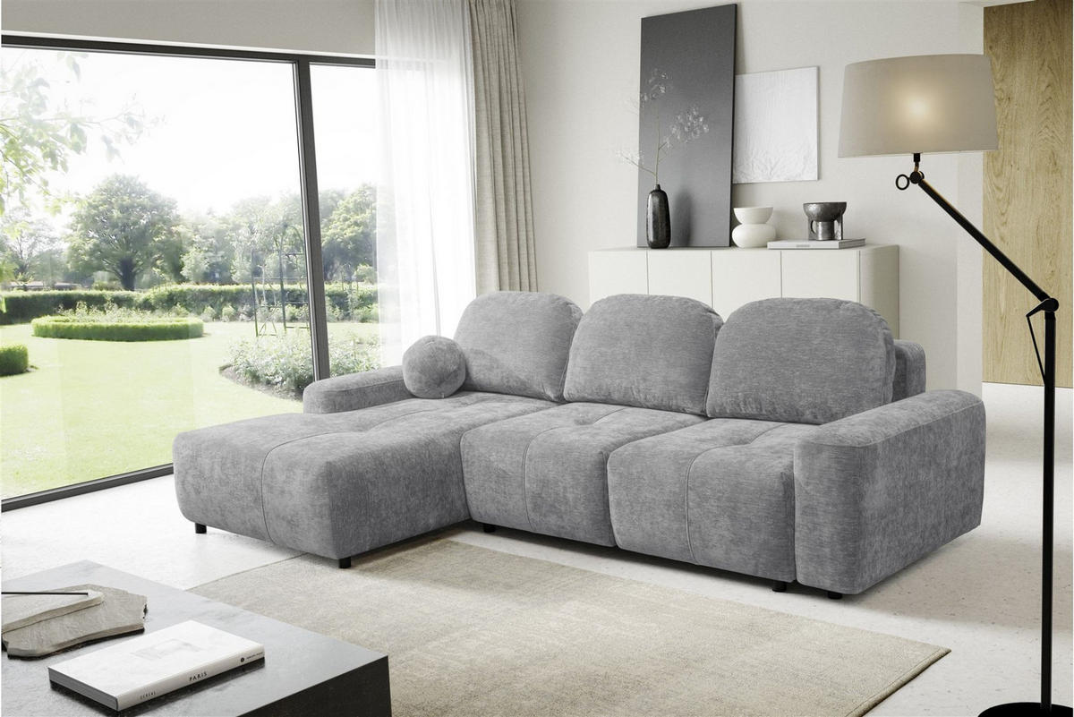 ECKSOFA Argos In Vibe - Grau, Holzwerkstoff/Textil (170/267cm) - Fun Möbel