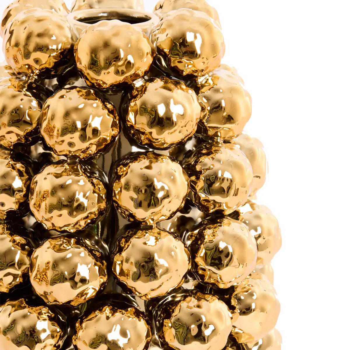 KERAMIKVASE BUTANG Ø18,5x28 cm, Keramik, Gold - Goldfarben, Keramik (28cm) - Light & Living