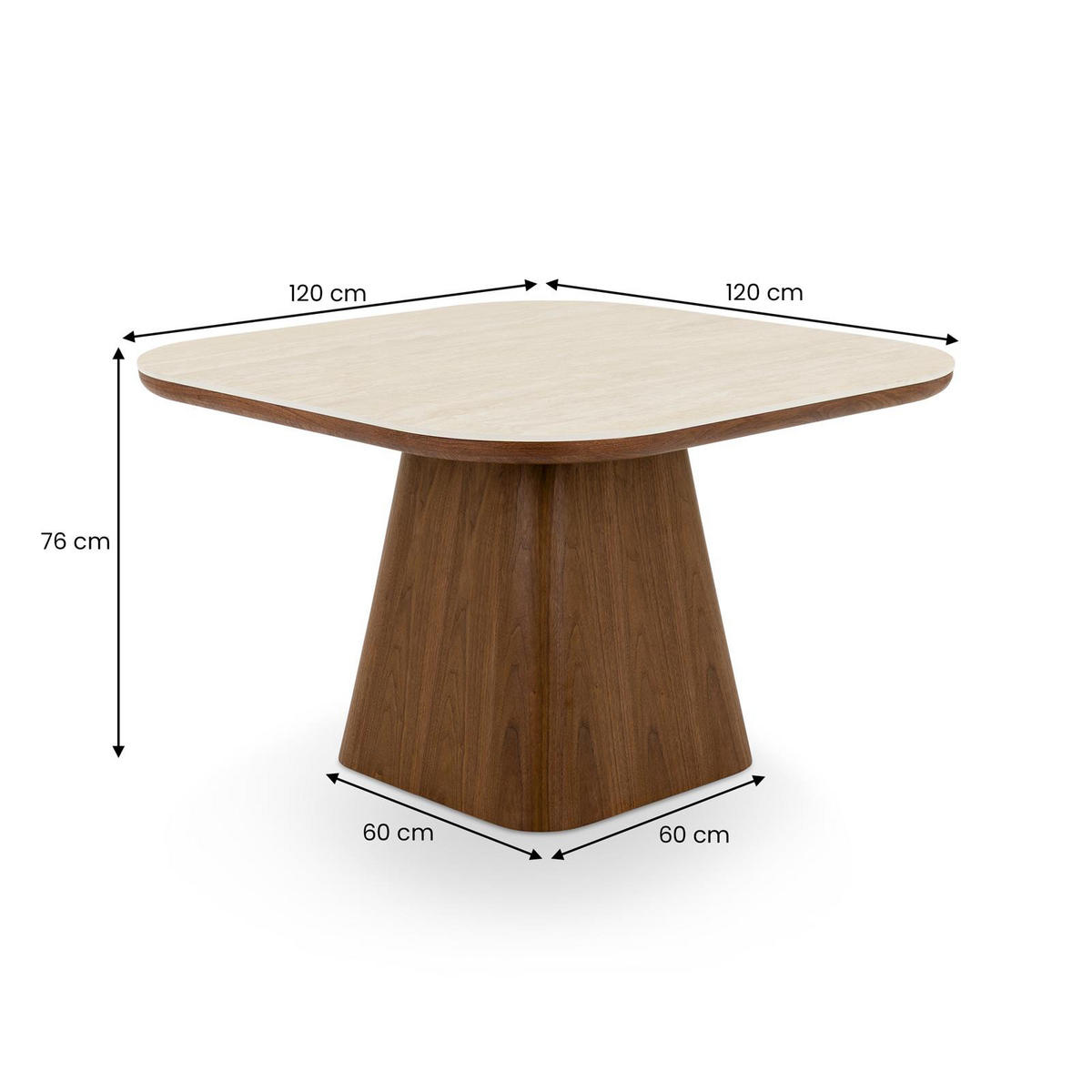 ESSTISCH VESPERA nussbaum - Nussbaumfarben, Holzwerkstoff (120/120/76cm) - IDIMEX