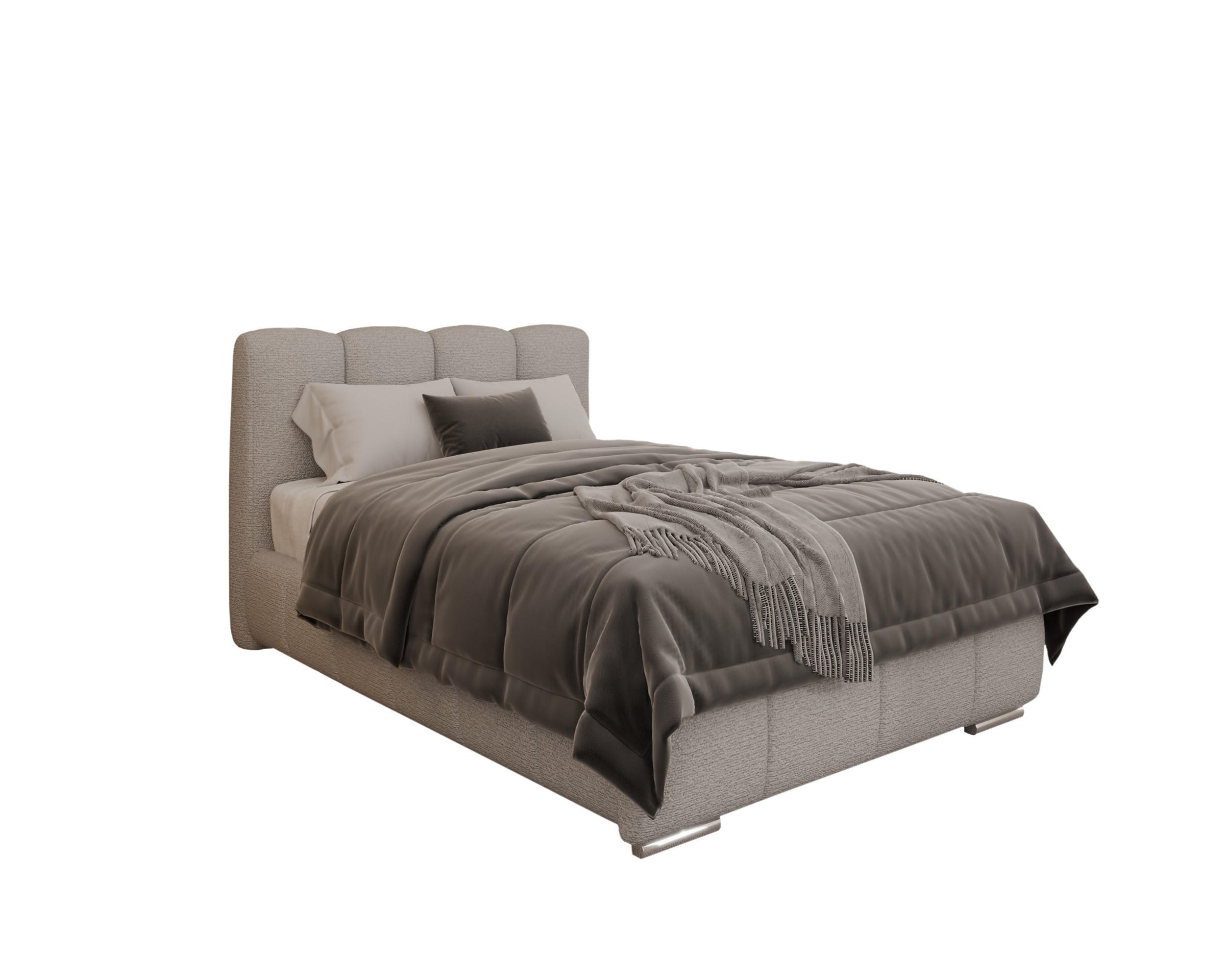 POLSTERBETT Zaira 120x200cm – Elegantes Polsterbett für modernen Wohnstil , ohne matratze, Sandfarben - Sandfarben, Holz (90/200cm) - Homesy