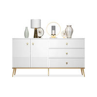 KOMMODE ISORIA viel Stauraum, Glas Weiß - Goldfarben/Weiß, Holz/Metall (160/85/40cm) - KONSIMO®
