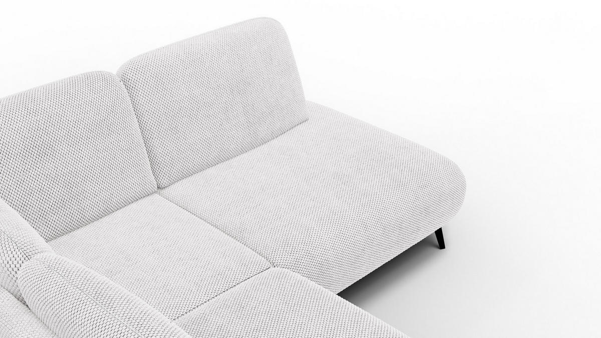 ECKSOFA FEBE 5-Sitzer rechts, creme - Creme/Schwarz, Holz/Textil (271/190cm) - Courtois Laville