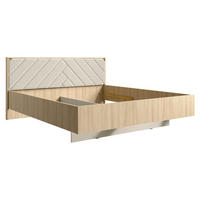 DOPPELBETT Villa Eiche Barista / Wüstensand 190 / 210 / 97cm - Eichefarben/Braun, Holz/Holzwerkstoff - Feldmann-Wohnen