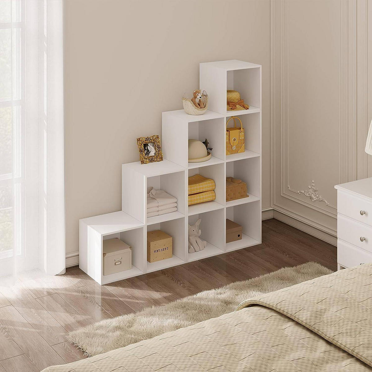 REGALE Bücherregal mit 10 Fächern, 120 x 120 x 30 cm,Weiß - Weiß, Holzwerkstoff (120/120/30cm) - Woltu
