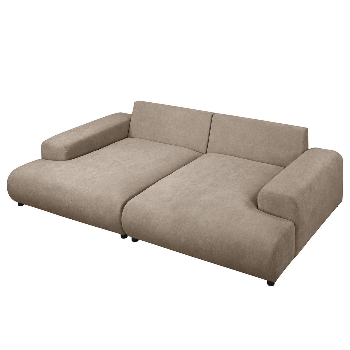 BIGSOFA - Schwarz/Cappuccino, Kunststoff/Textil (237/79/144cm) - home24