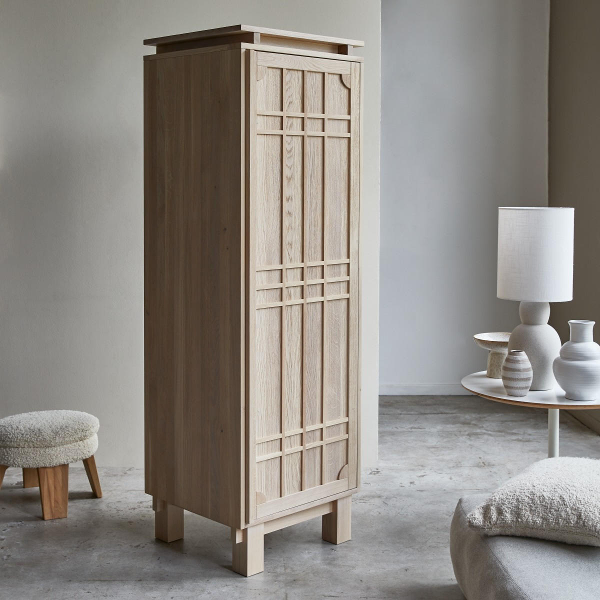SCHRANK Bodi Natur aus Eiche - Naturfarben, Holz (62/190/50cm) - Tikamoon