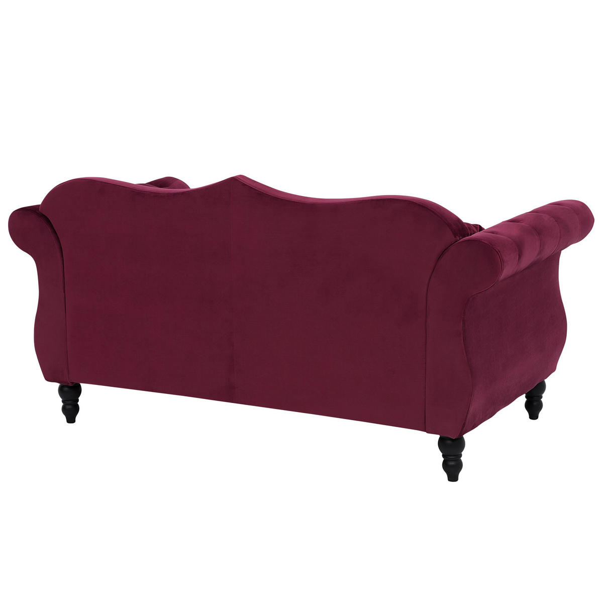 2-SITZER-SOFA Samtstoff Dunkelrot Skien - Dunkelrot, Textil (165/91/83cm) - Beliani