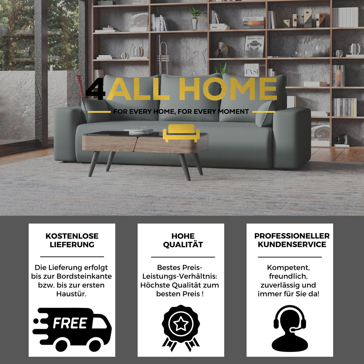 SOFA Bubi mit Bettkasten und Schlaffunktion, Cordstoff - Grau, Holzwerkstoff (242/85/95cm)