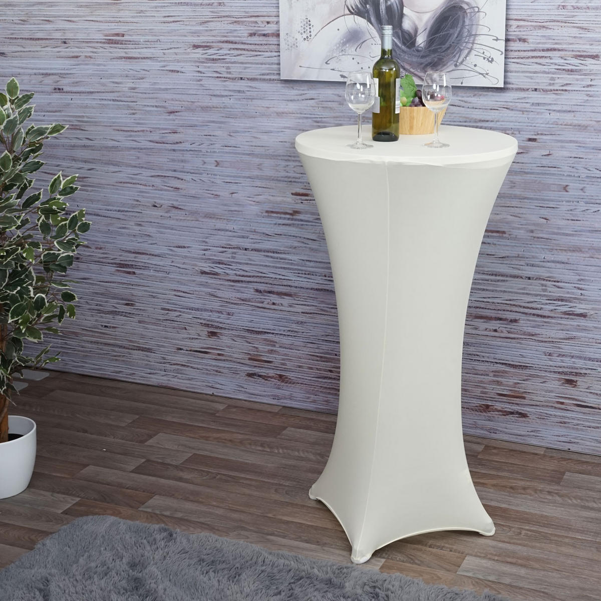 STEHTISCHHUSSE Cremeweiß - Creme, Textil (60/60cm) - MCW