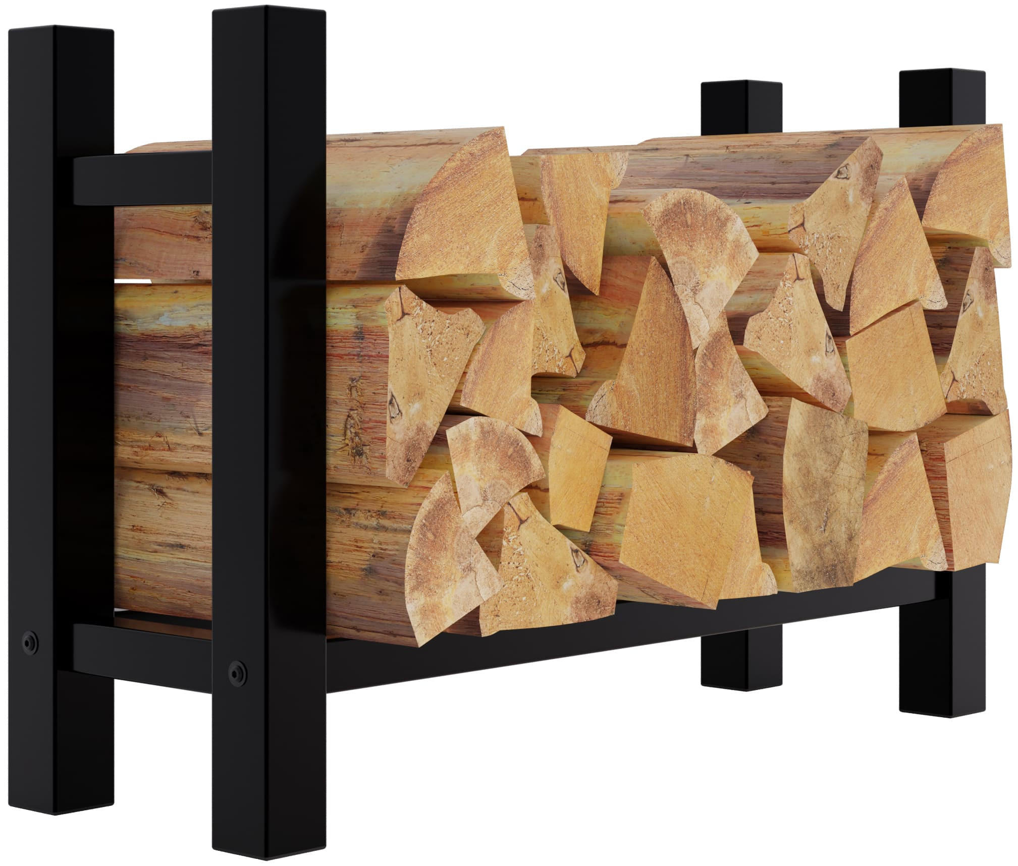 KAMINHOLZREGAL 80/30/60 cm Metall schwarz - Schwarz, Metall (80/60/30cm) - CLP