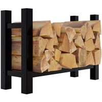 KAMINHOLZREGAL 80/30/60 cm Metall schwarz - Schwarz, Metall (80/60/30cm) - CLP
