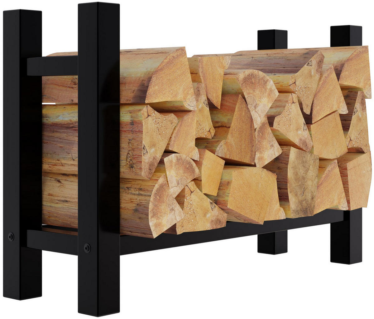 KAMINHOLZREGAL 80/30/60 cm Metall schwarz - Schwarz, Metall (80/60/30cm) - CLP