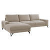 ECKSOFA Flavio, Seite: Links - L1F+L2F+R4 - Beige/Schwarz, Holz/Textil (300/179cm) - MIRJAN24