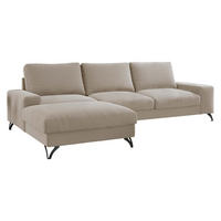 ECKSOFA Flavio, Seite: Links - L1F+L2F+R4 - Beige/Schwarz, Holz/Textil (300/179cm) - MIRJAN24