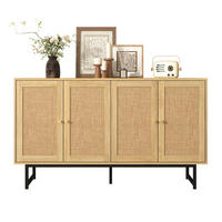 SIDEBOARD 140/39,5/80 cm aus Spanplatte mit echtem Rattangeflecht Holzfarbe - Naturfarben, Holzwerkstoff (140/80/39.5cm) - Modenvie