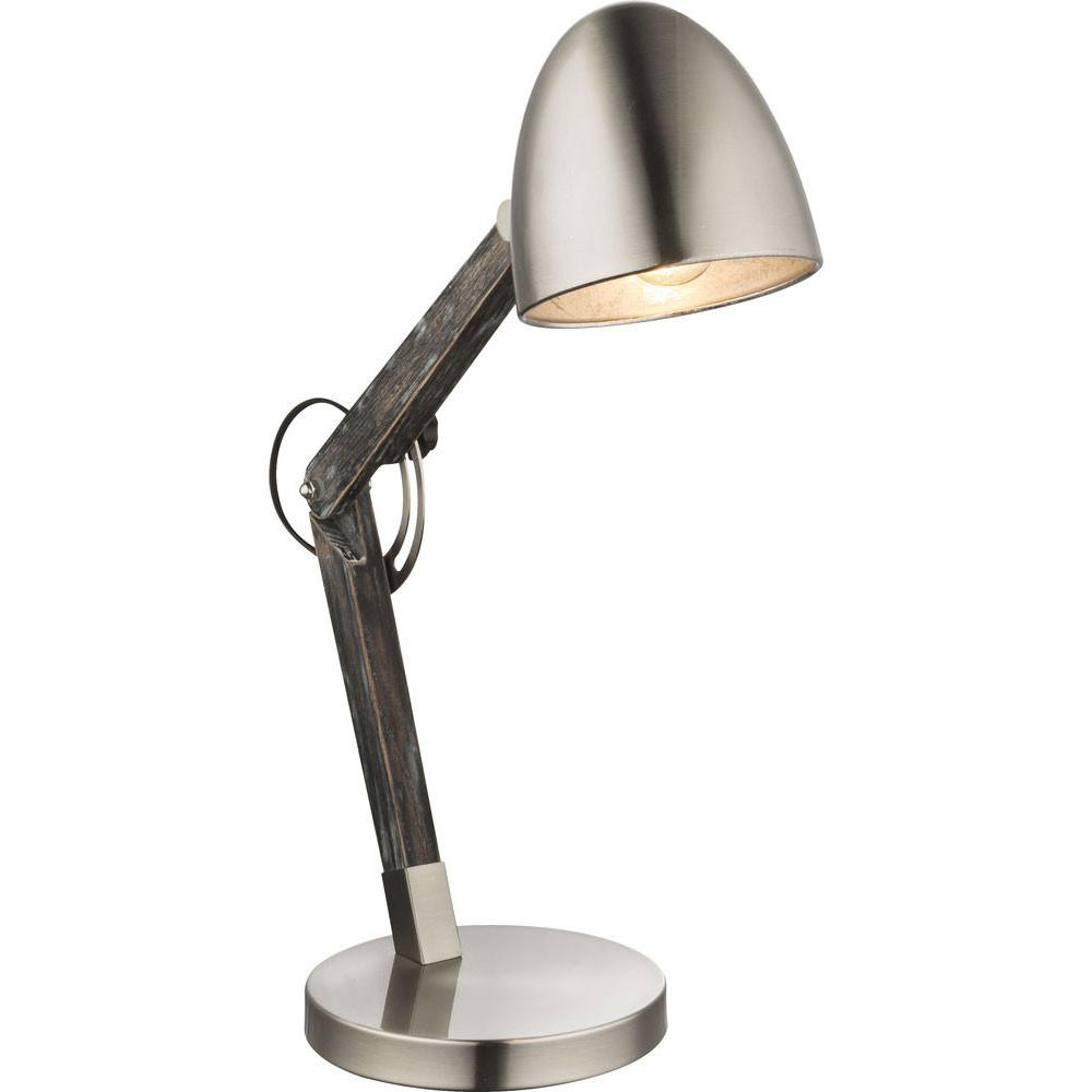 TISCHLEUCHTE Holz Silber matt - Silberfarben, Holz (40/18/58cm) - Globo Lighting