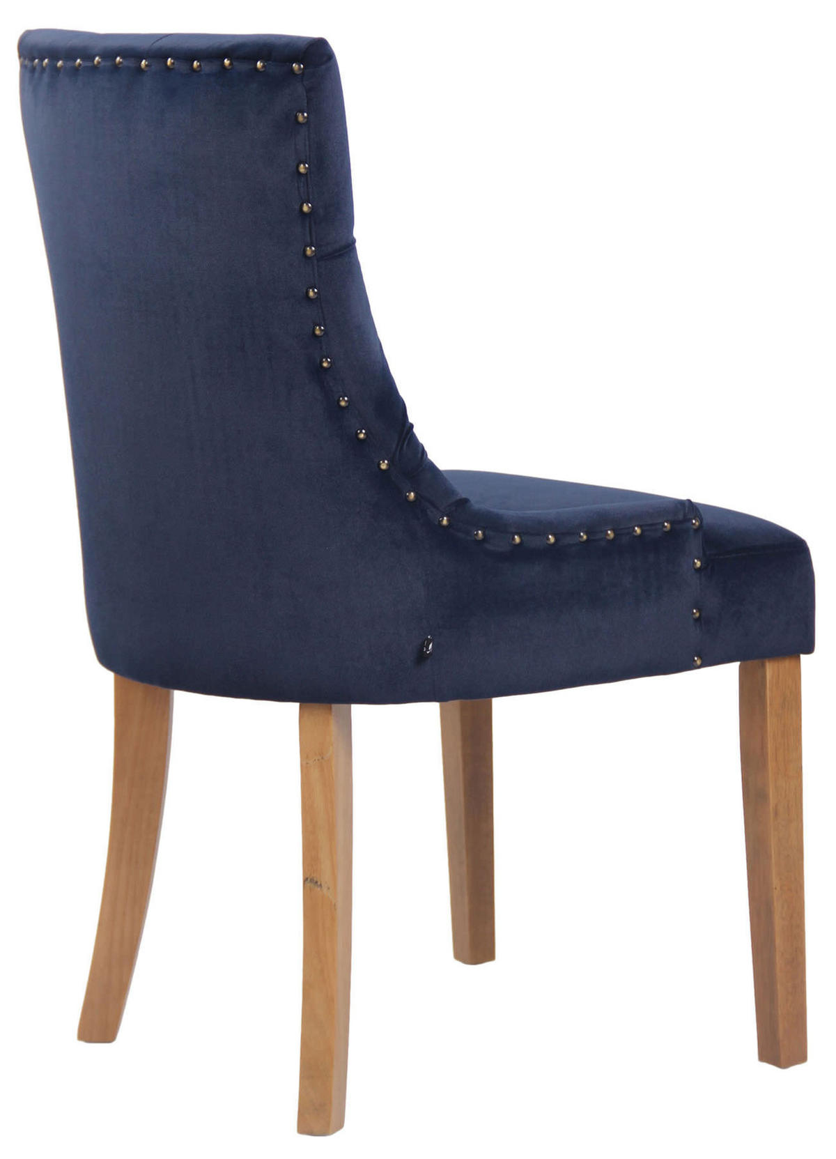 ESSZIMMERSTUHL Aboli Samt, antik-hell Blau - Blau/Hellbraun, Holz/Textil (55/92/58cm) - TPFLiving
