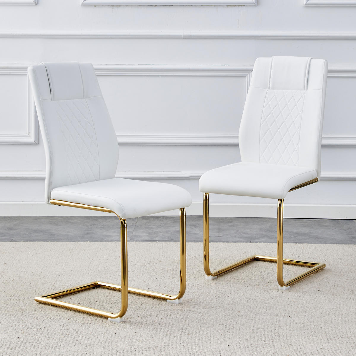 SCHWINGSTUHL DE-36497 4er-Set mit goldenen Metallbeinen Weiß - Goldfarben, Metall (48/97/41cm) - ComfortXL