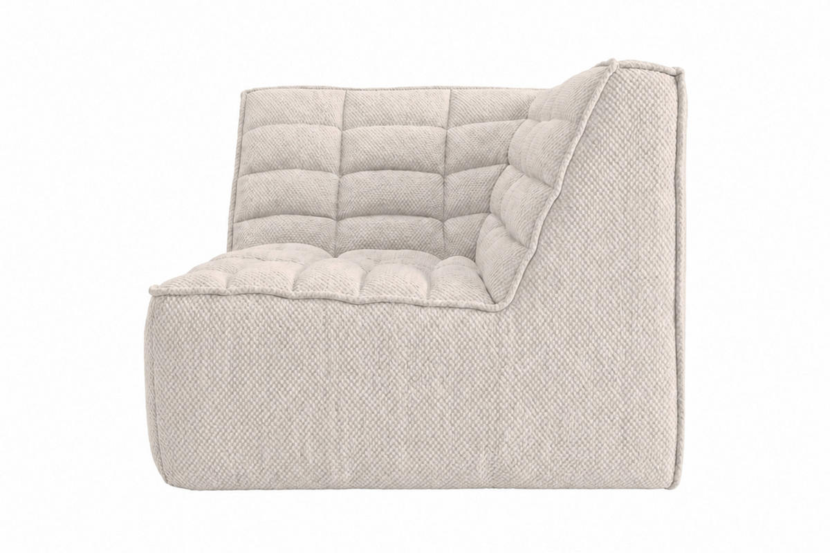 ROHOVÝ MODUL, plyšová tkanina Pop, Ice, LAZY - bílá, dřevo (93/76/93cm) - Kaiser Möbel