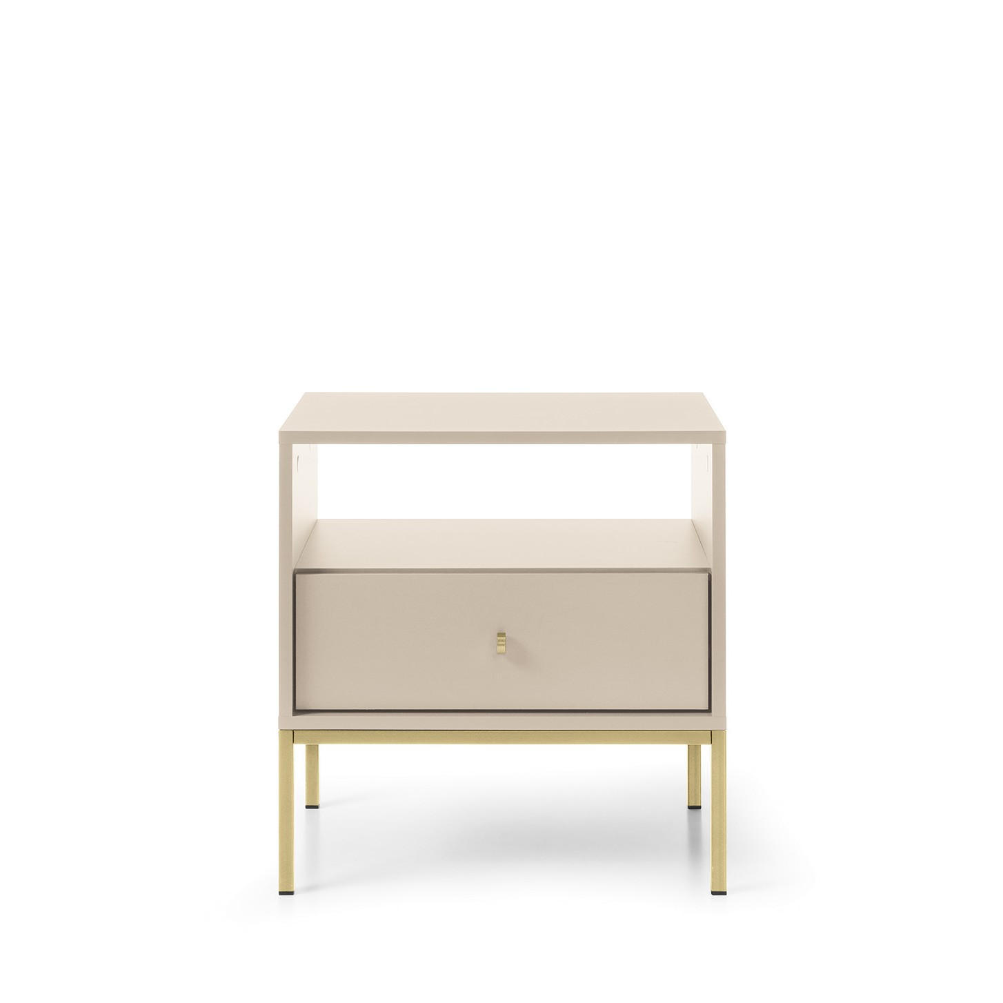NACHTTISCH MONDO 53,6/56,2/39 cm Beige - Beige/Goldfarben, Holzwerkstoff (53.6/56.2/39cm) - MASSENO