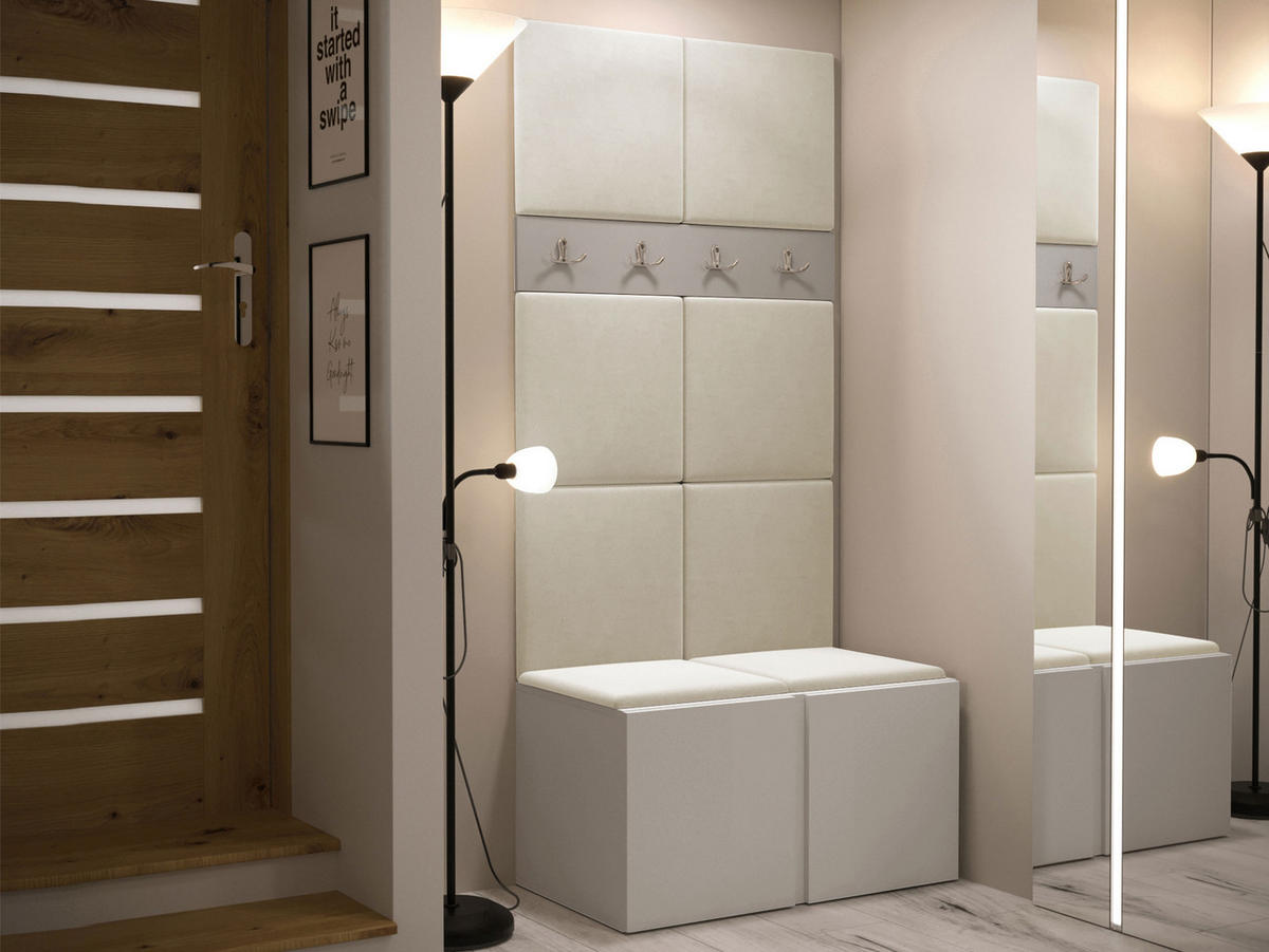 GARDEROBEN-SET Orion IV - Kaschmir/Beige, Holzwerkstoff/Kunststoff (84/186/46cm) - MIRJAN24