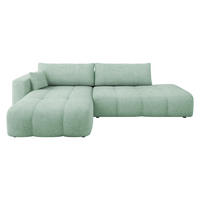 ECKSOFA Furyn O Boucle, Seite: Links - Schwarz/Mintgrün, Holzwerkstoff/Kunststoff (262/145cm) - MIRJAN24