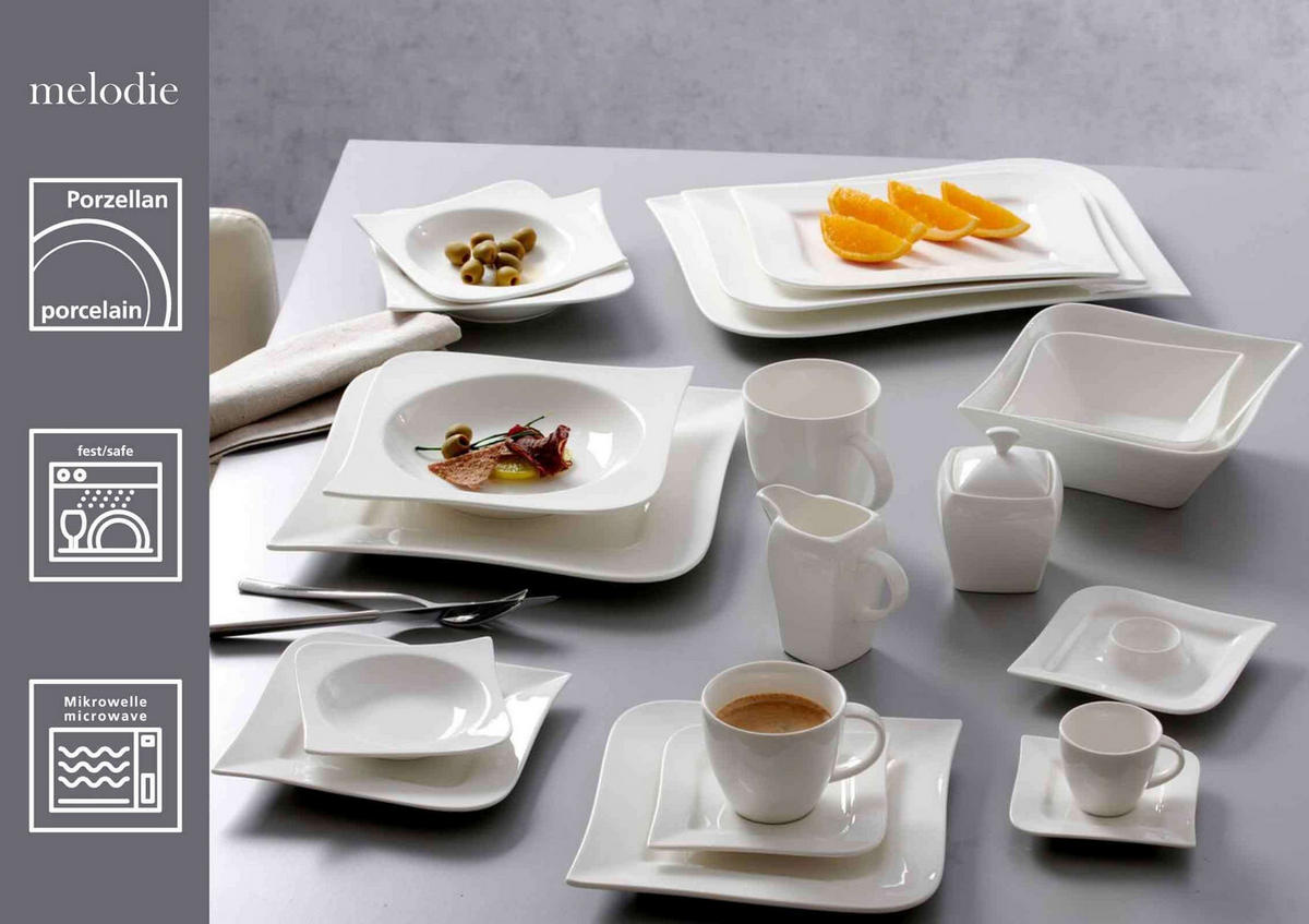ESPRESSOTASSEN MIT UNTERTASSEN Melodie weiß 80 ml 6er Set - Weiß, Keramik (0.08L) - Ritzenhoff Breker