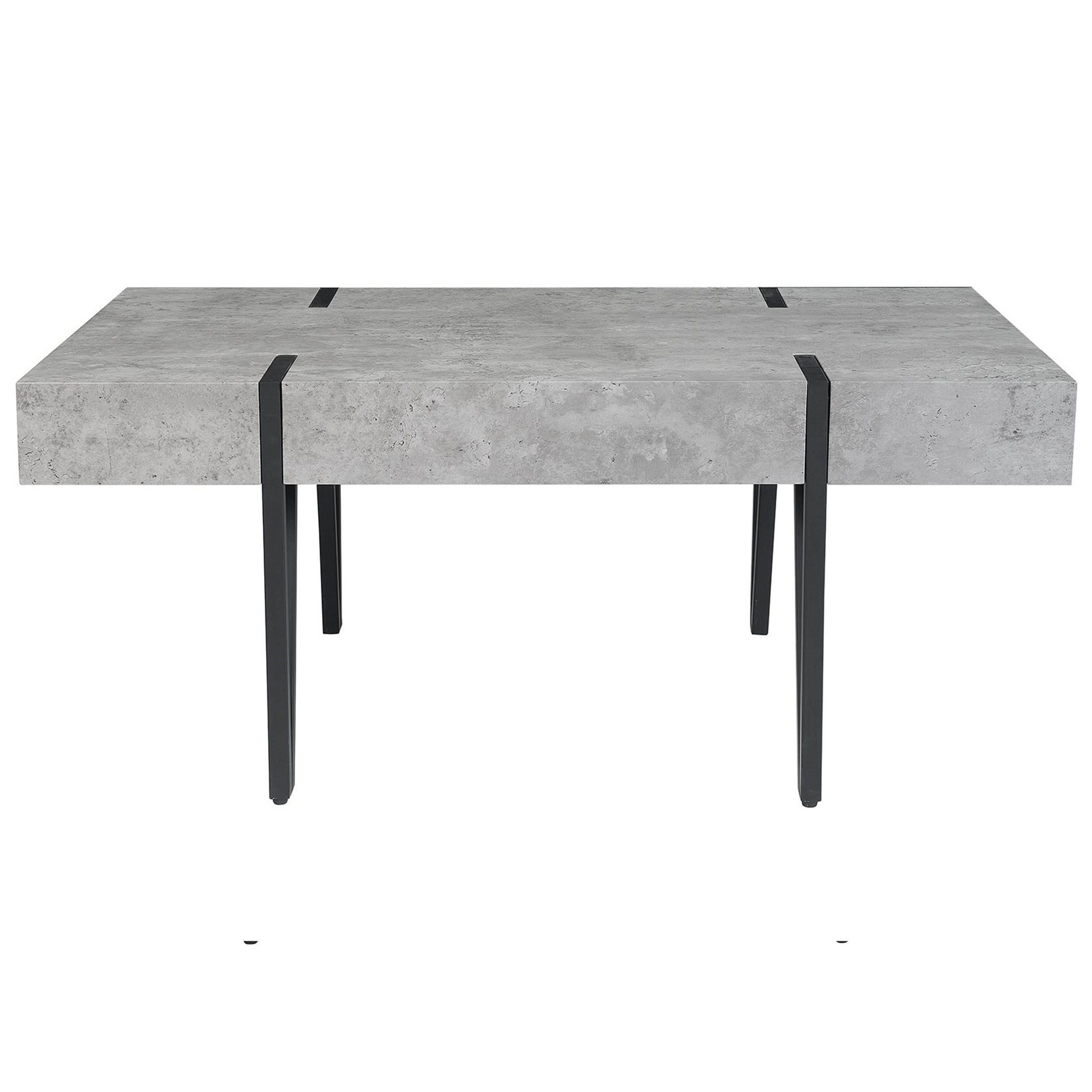 COUCHTISCH Betonoptik/schwarz rechteckig 60/100 cm Adena - Schwarz/Grau, Holzwerkstoff (100/60/43cm) - Beliani
