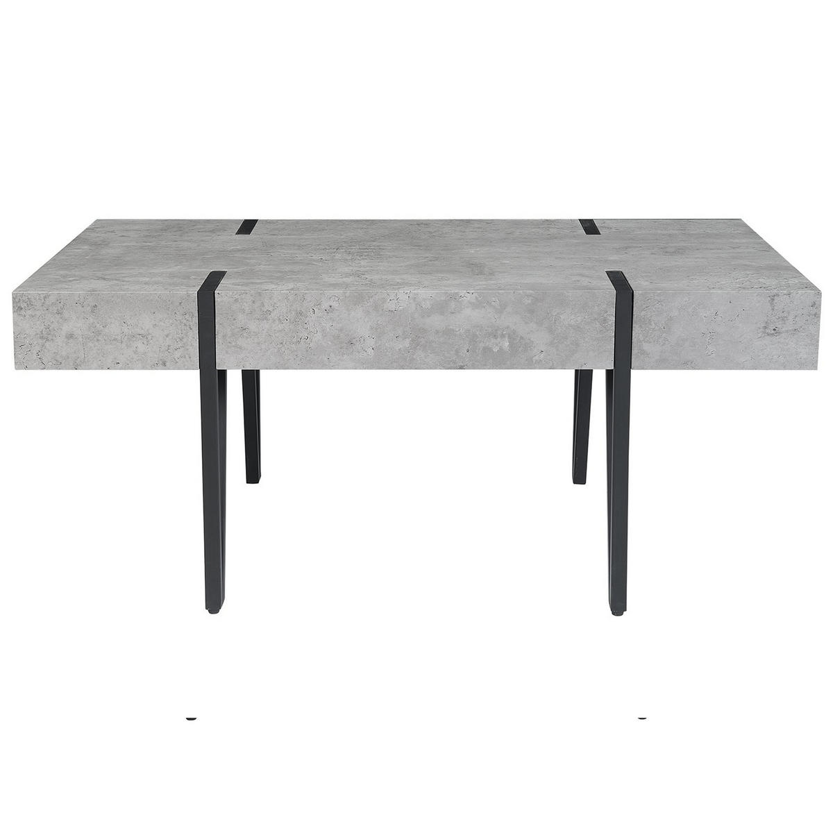 COUCHTISCH Betonoptik/schwarz rechteckig 60/100 cm Adena - Schwarz/Grau, Holzwerkstoff (100/60/43cm) - Beliani