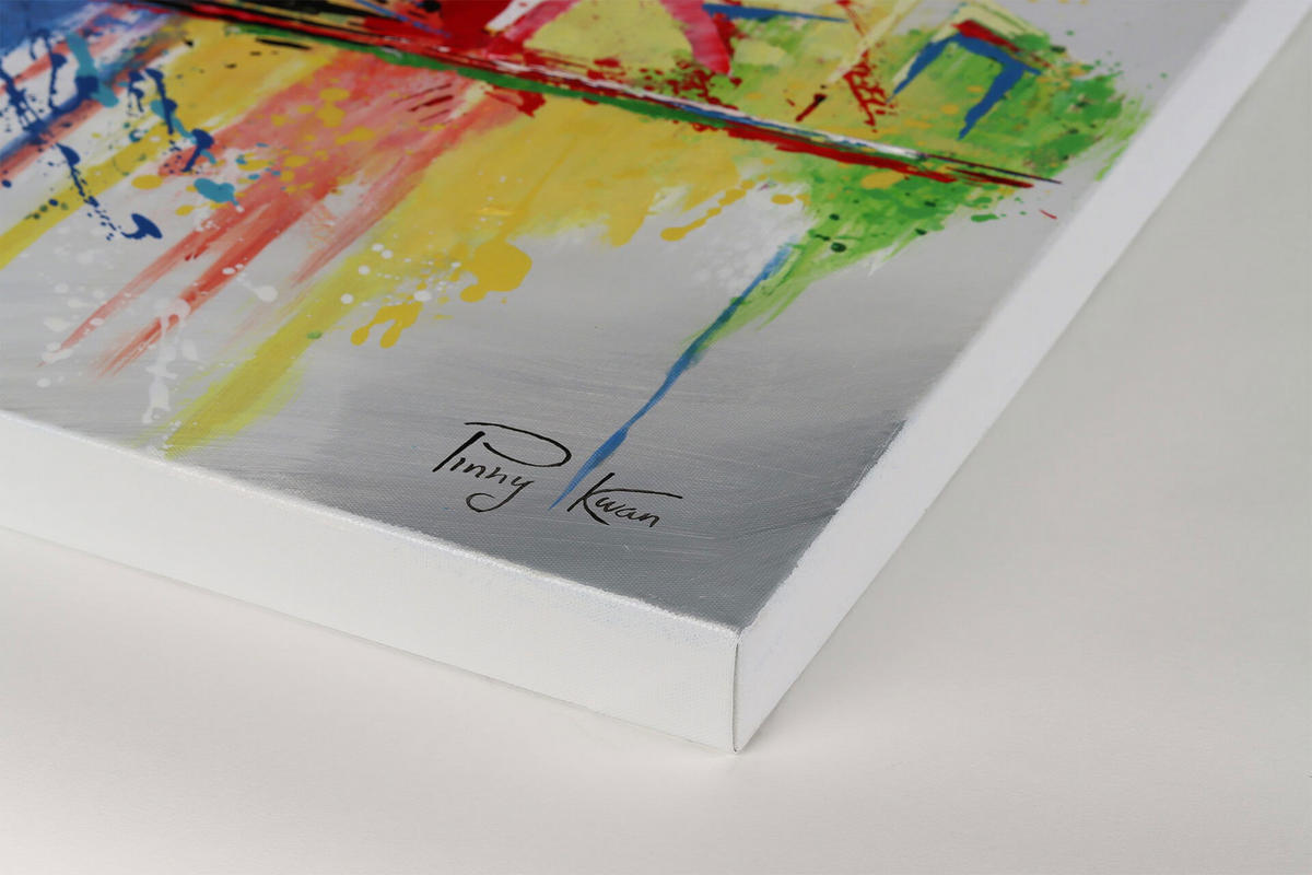 ACRYLBILD HANDGEMALT 120/60 cm - Multicolor/Grau, Holz/Textil (120/60cm) - KUNSTLOFT