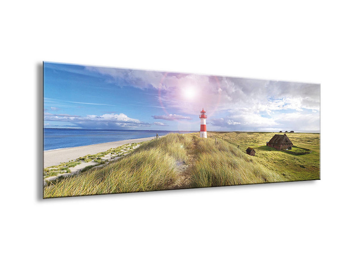 GLASBILD 80x30 cm Strand und Meer - Beige, Glas (80/30cm) - artissimo