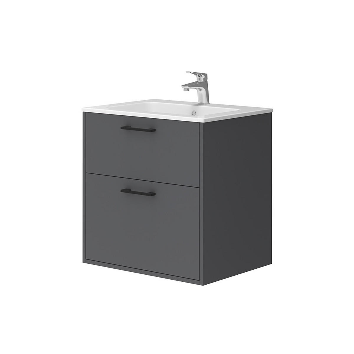 WASCHBECKENUNTERSCHRANK Lanco Anthrazit 61 x 61.5 cm mit Waschbecken - Anthrazit, Holzwerkstoff (61/61.5/46.5cm) - Vicco