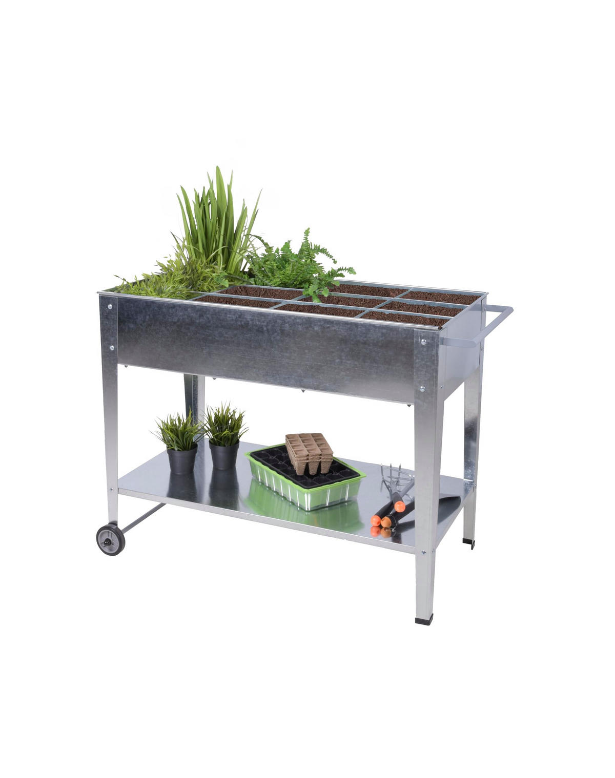 HOCHBEET Reims mobil Verzinkt Stahl Metall-Hochbeet für Garten - Silbereichenfarben, Metall (51.5/80/101.5cm) - DELUKE