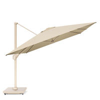 AMPELSCHIRM rechteckig 4 x 3 m Challenger T¹ Premium 360° kippbar natur/sand - Creme, Metall (300/400cm) - Platinum