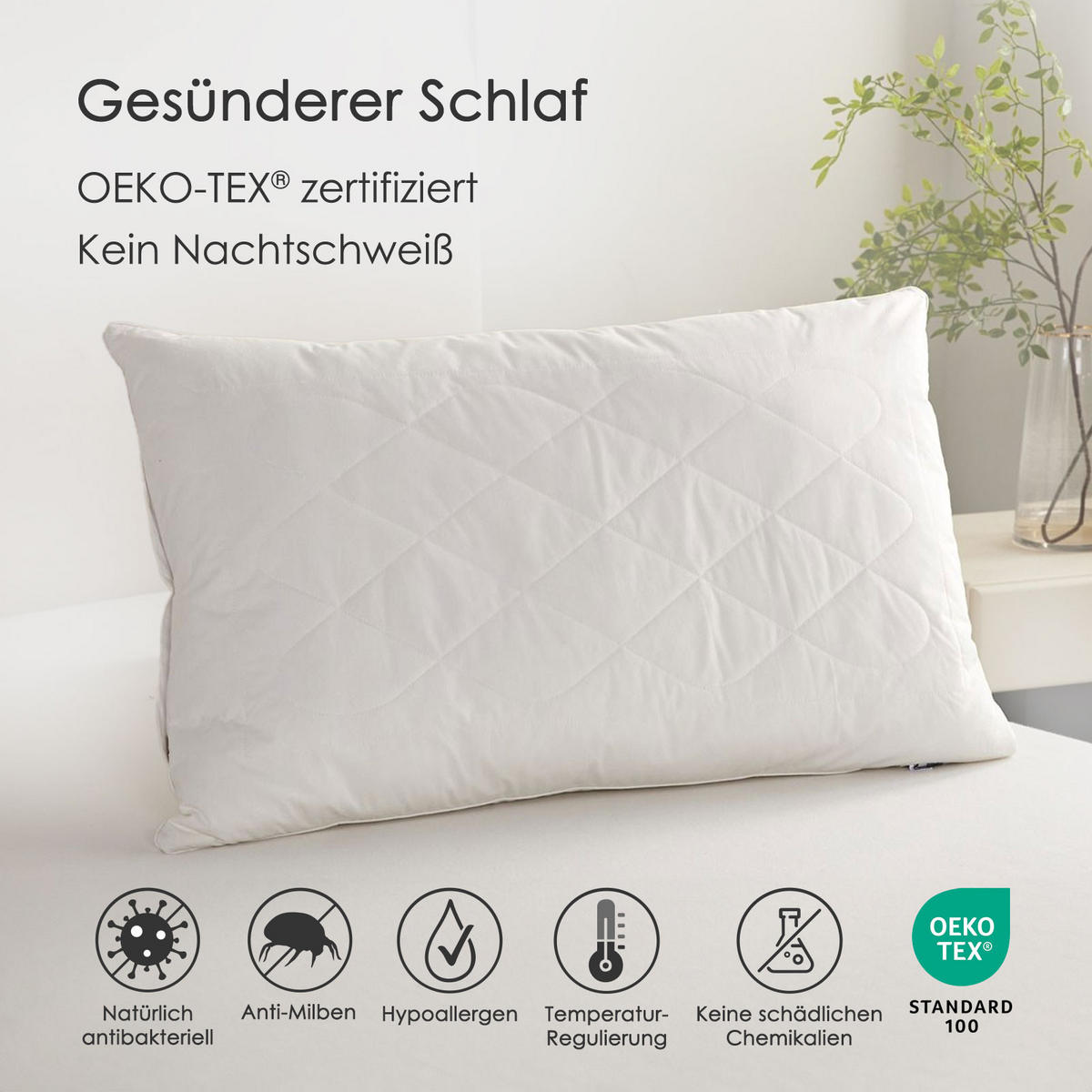 SCHURWOLLE-KISSEN 48/74 cm mittelweich - Weiß, Textil (48/74cm) - Homescapes
