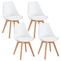 ESSZIMMERSTÜHLE ABBY 4er-Set weiß - Weiß, Holz (49/82/53cm) - IDIMEX