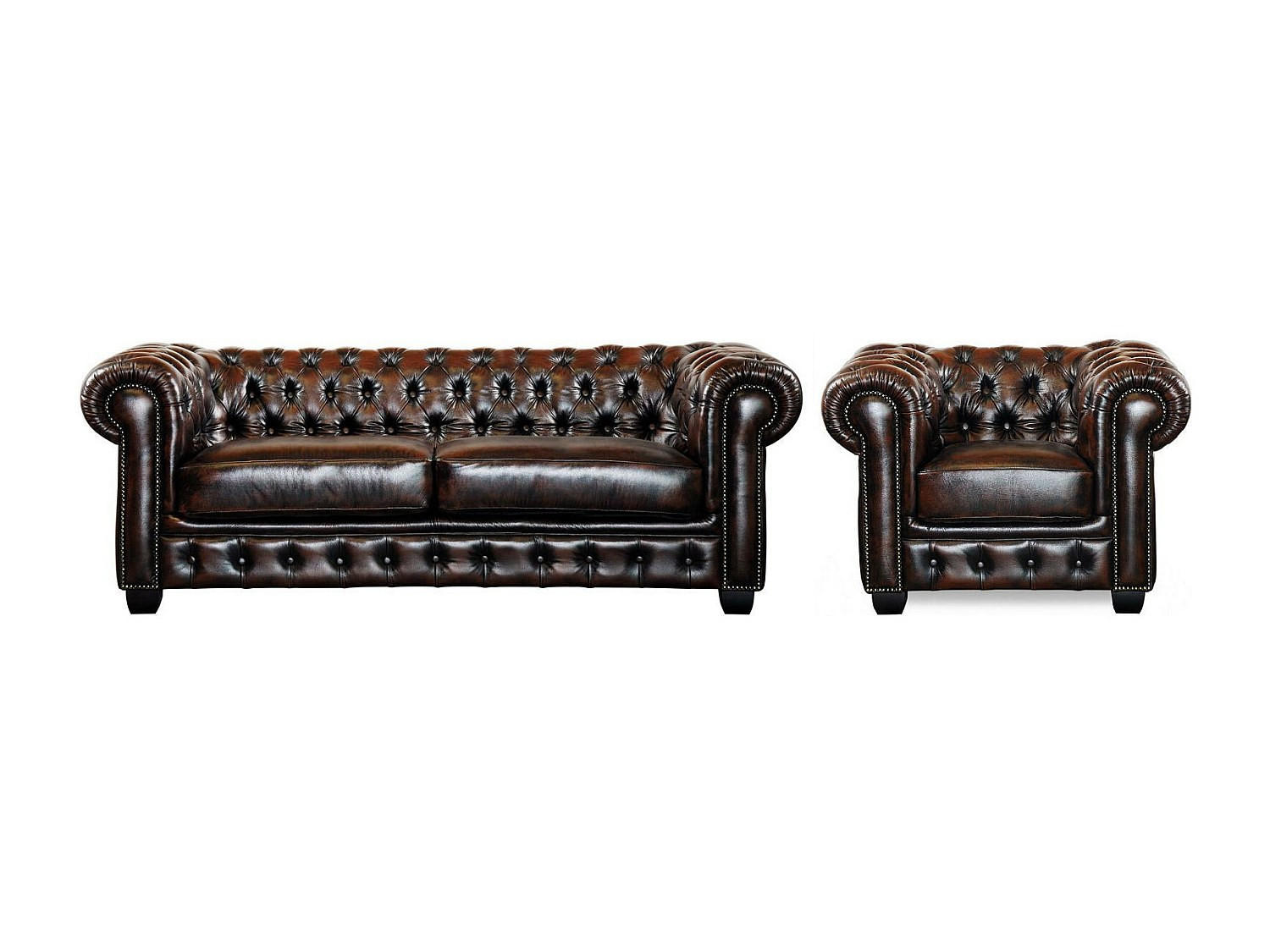 Vente-Unique Couchgarnitur Dunkelbraun 201x73x96 cm