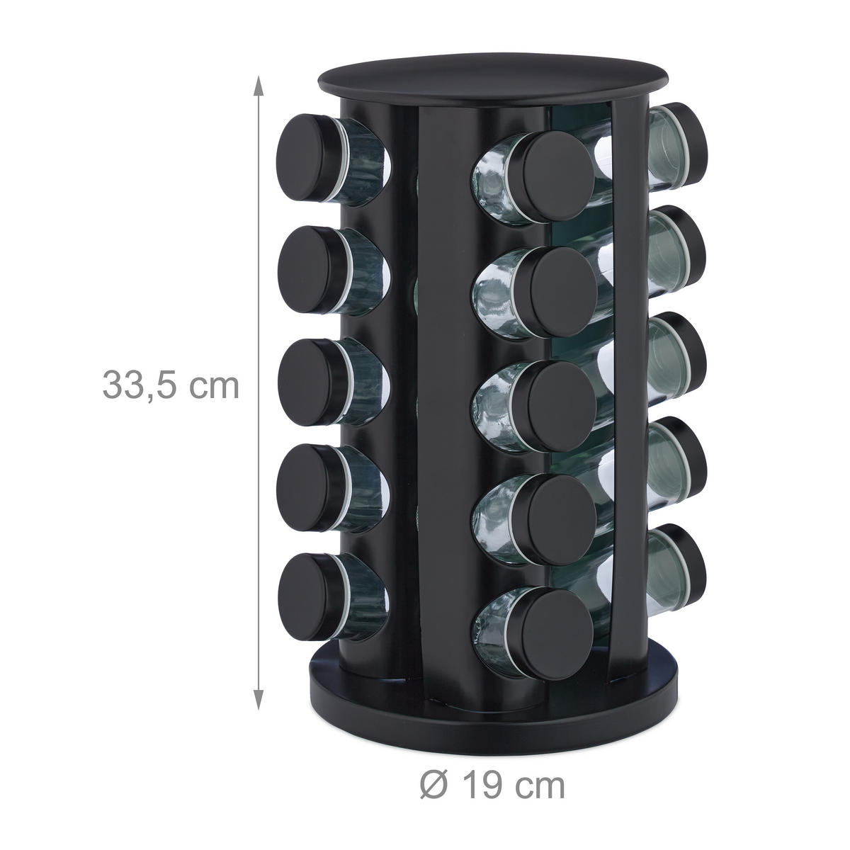 21-DIELNY stojan na korenie - viacfarebná, kov/sklo (19/33.5/19cm) - Relaxdays