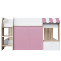 HAUSBETT 90/200 cm Weiß, Rosa - Pink/Weiß, Holz - Raumix