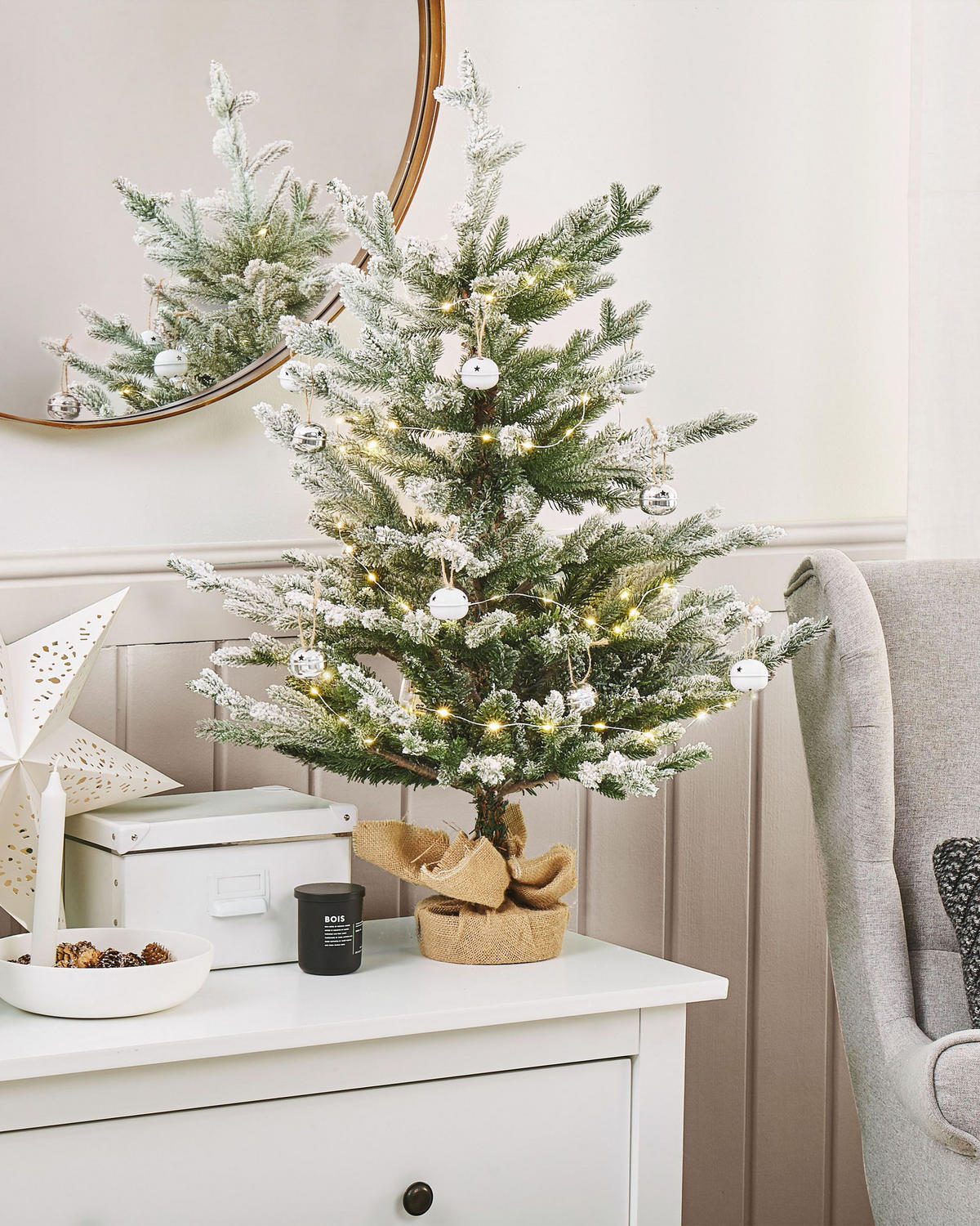 WEIHNACHTSBAUM 90 cm Grün Ringrose - Grün, Kunststoff (90cm) - Beliani