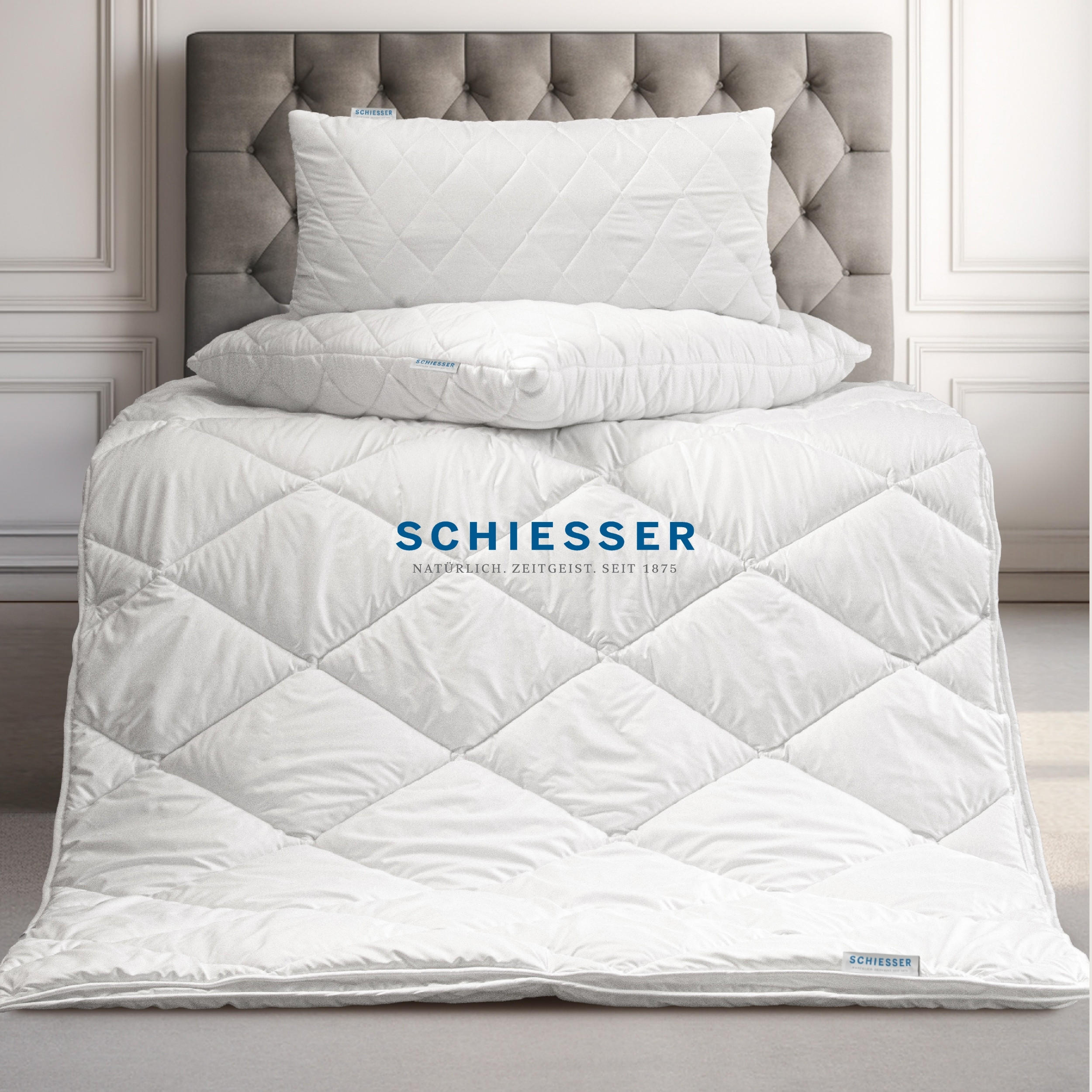 Thumbnail - Schiesser Bettdeckenset, Weiß, Textil, 155x220 cm, Schlaftextilien, Bettdecken