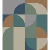 FOTOTAPETE Kreise im Bauhaus-Stil 2.5 x 2.79 m - Blau, Papier (250/279cm) - ESTAhome