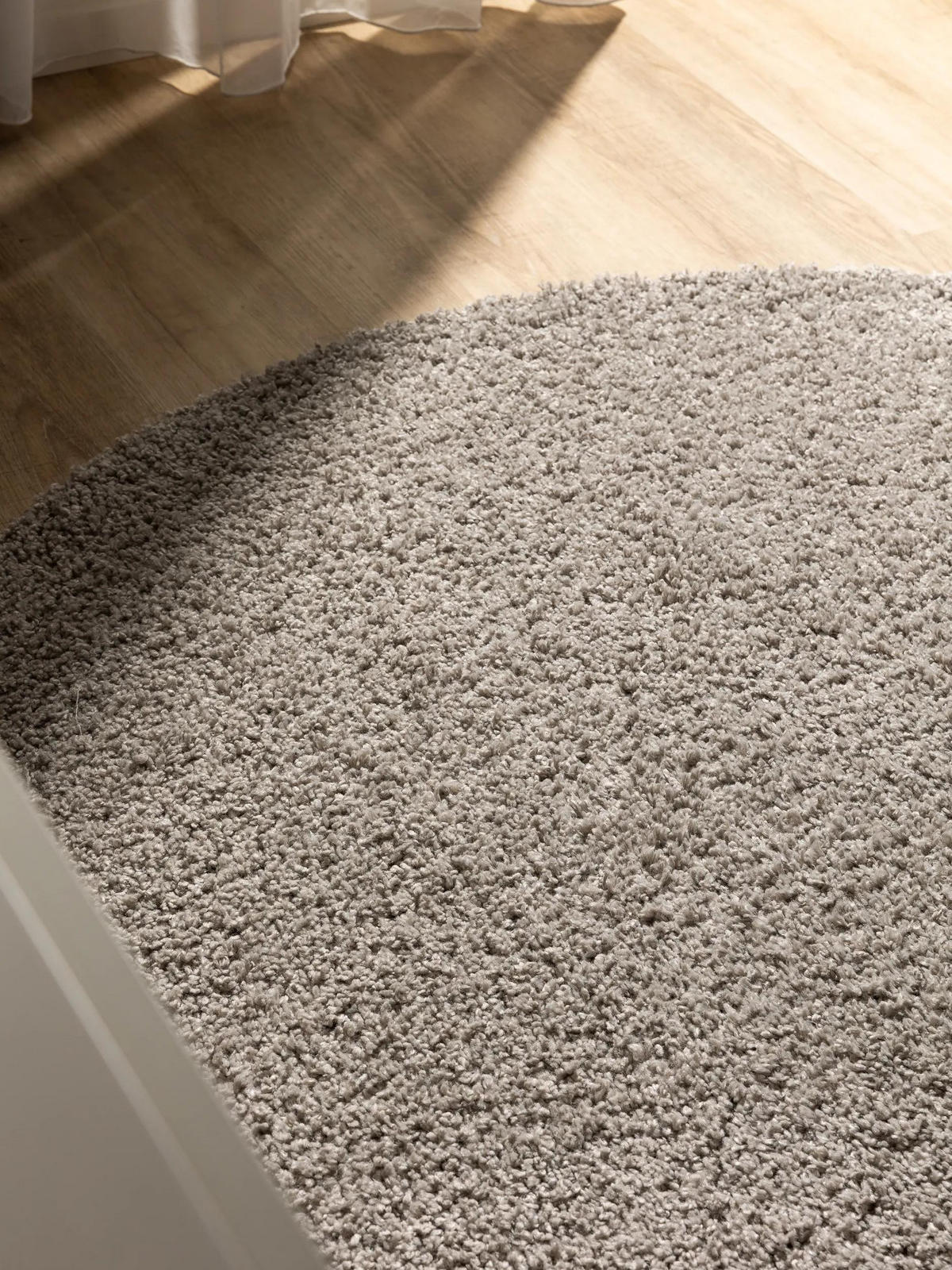 HOCHFLORTEPPICH Soho Hellgrau ø 200 cm rund - Hellgrau, Kunststoff (200/200cm) - benuta